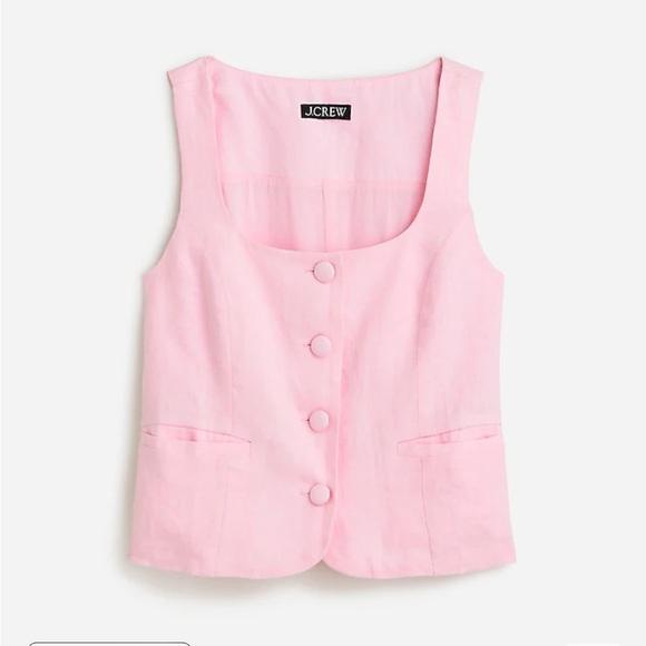 NWT Bubblegum Pink Linen Vest - Picture 1 of 2